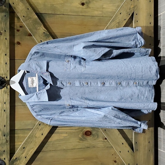 MENS BLUE LONG SLEEVE BUTTON DOWN CASUAL SHIRT SIZE 3XL NORMCORE - Picture 1 of 6